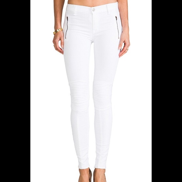 Hudson Jeans Denim - Women's Hudson Stark Moto Skinny Jeans White Sz 27